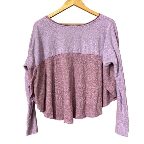 Free people we the free cloud nine color block flowy long sleeve top purple XS - Picture 4 of 10